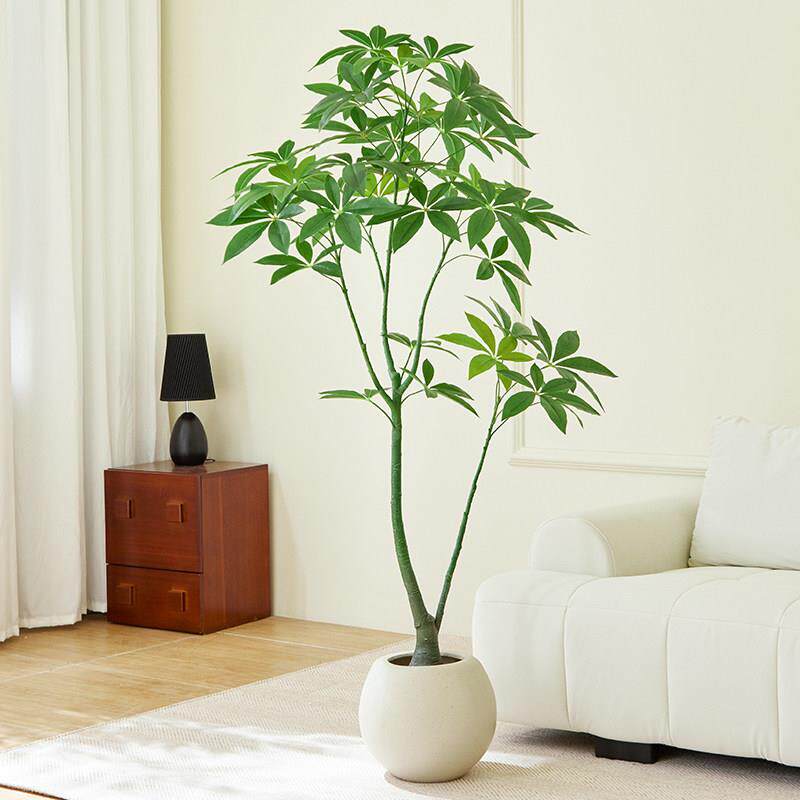 彷真绿植发财树高端轻奢室内客厅大型落地假盆栽高级彷生植物装饰