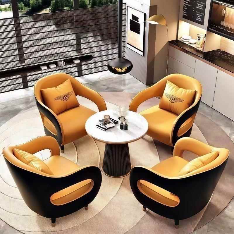 轻奢现代售客Za7ejHCA楼洽谈桌椅会区休闲沙发圆组桌合商务贵宾接