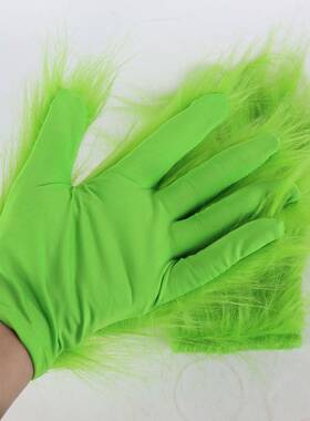 绿毛怪格林奇The Grinch圣诞面具毛毛手套Cosplay节日道具周边