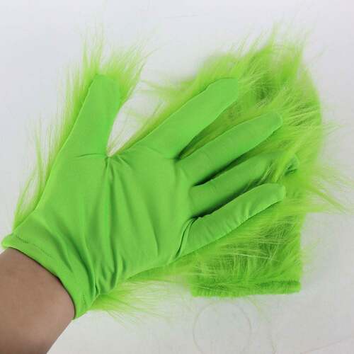 绿毛怪格林奇The Grinch圣诞面具毛毛手套Cosplay节日道具周边