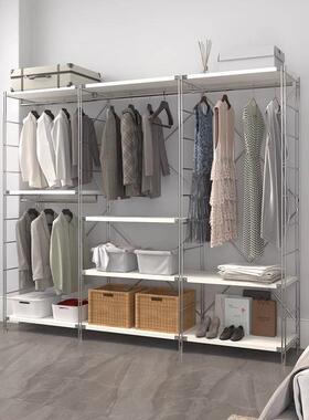 日式架落地STO挂衣架极简开式不锈钢帽放衣柜衣间收纳挂衣家用白