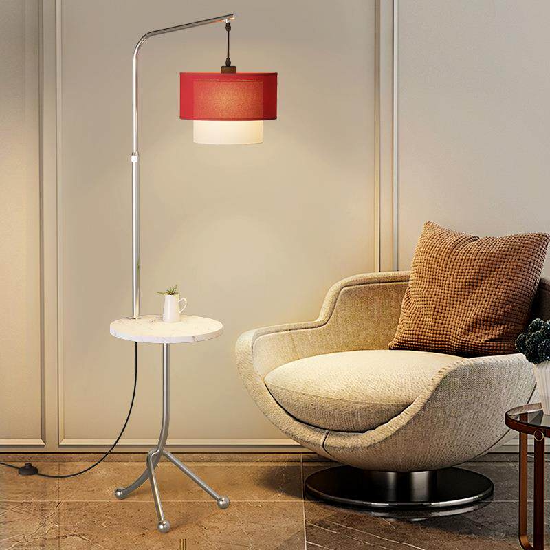 中古风落地灯沙发客厅简约卧室摆件客厅沙发旁置物架创意个性灯具
