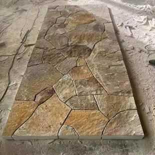 别墅用柏黄坡DIK冰裂纹地铺石碎拼石然柏坡黄自石柏坡黄风景石柏