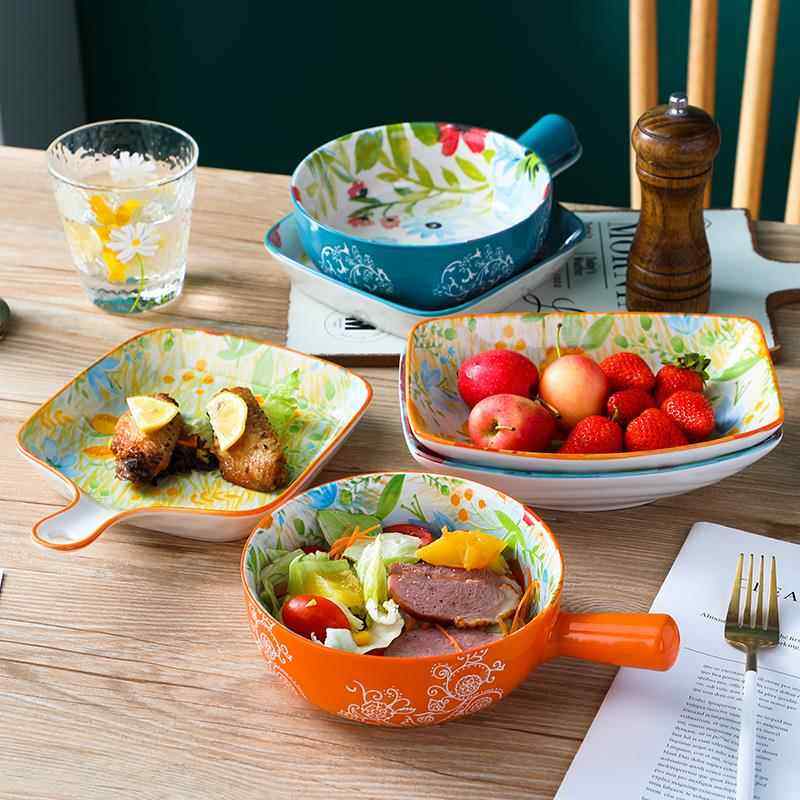 日式手柄碗烤盘烤箱专用盘子家用创意网红烘焙芝士焗饭盘餐具套装,餐饮具,碗,淘宝优惠券,粉丝福利购,淘宝优惠卷