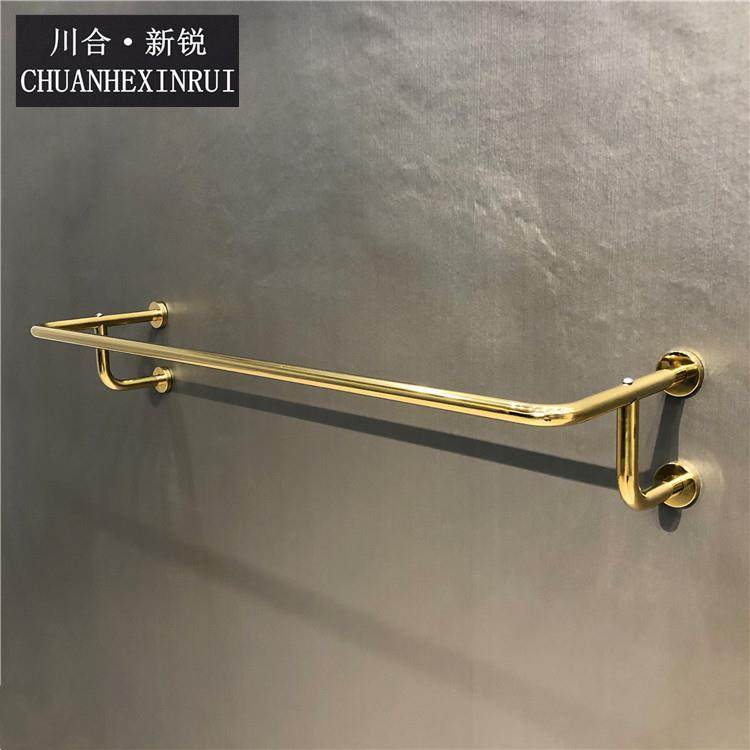 服装店金色正挂上墙货架展示架壁挂黄钛合金色挂衣架圆管正挂侧挂,商业/办公家具,服装展示架,淘宝优惠券,粉丝福利购,淘宝优惠卷