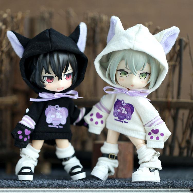 OB11娃衣 猫咪游戏机 卫衣 Molly娃娃衣服12分bjd GSC娃酷连帽衫