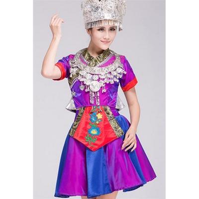 正品广装西族三月服三演出服装壮少数民族服女成人苗族舞蹈装