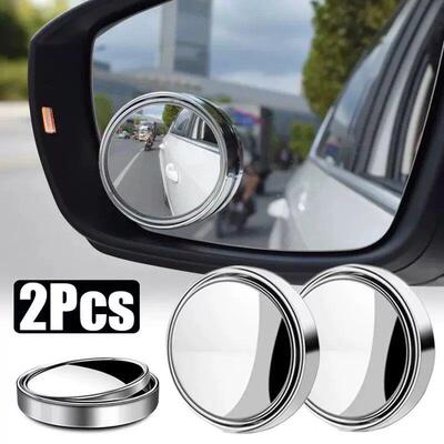 2Pcs 360 Degree Adjustable Blind Spot Mirror Car Auxiliary R