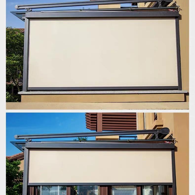 户外百叶窗遮阳电动防风户外窗户滚轮拉链轨道百叶窗防水天井