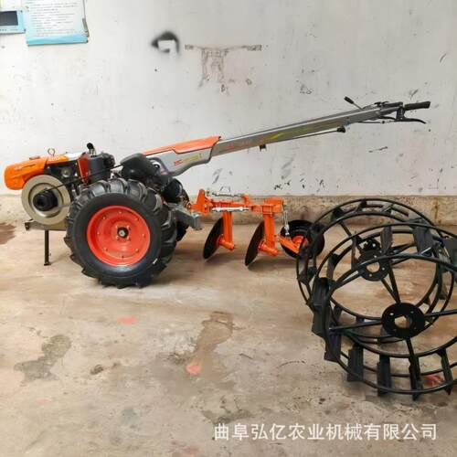 出口肯尼亚手扶拖拉机大长把耕地机柴油水冷151加高底盘旋耕机