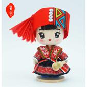 礼品 手工艺品工艺zq17cm民族 特色娃娃 苗族娃娃盛装