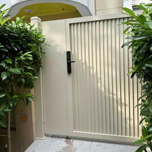 铝艺别墅庭院大门百叶单双开铝合金院子门户外花园铁艺子母门栅栏