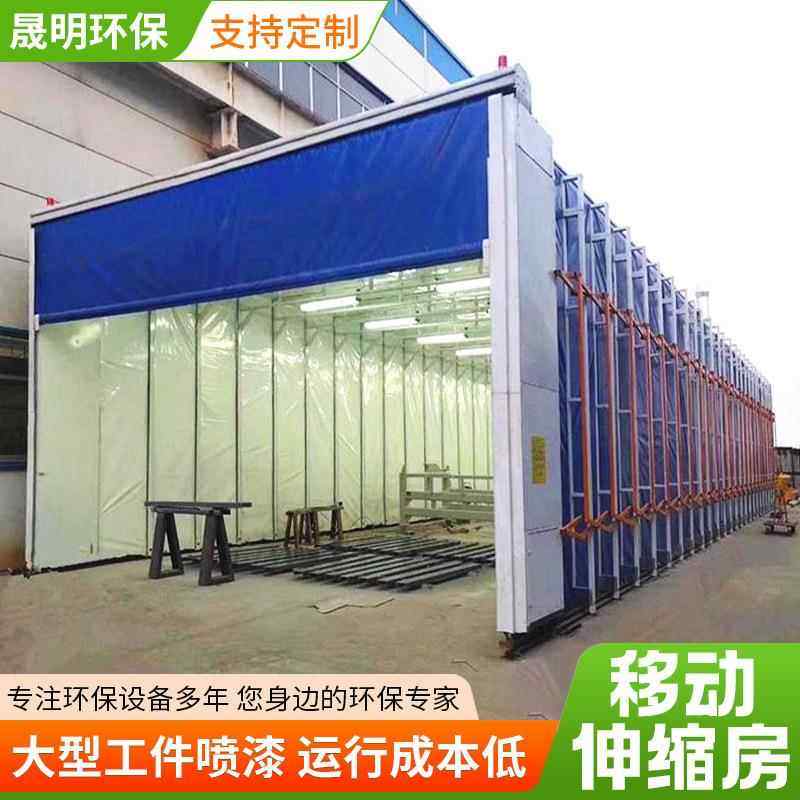 移动伸UMD缩喷漆房动全自无尘打伸磨房湿电动折叠房晾干房干移动