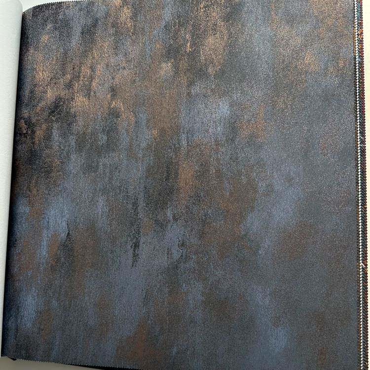 复古做旧斑驳工业风背景墙布烟熏深灰黑蓝黑褐色KTV酒吧深色壁布