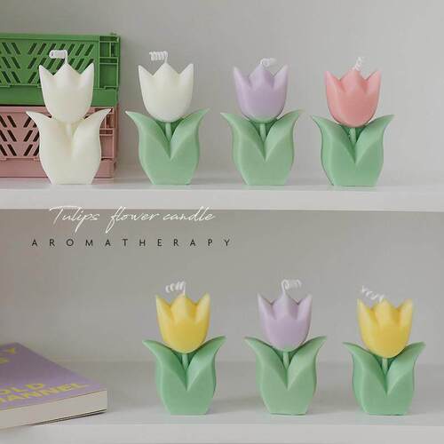 Tulip Flower Shape Scented Candle Paraffin Wax Aromatic