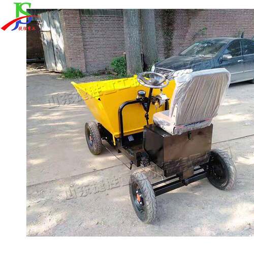 小型工地运料电动车 四轮座驾式拉灰车 砂浆水泥沙子运输小推车