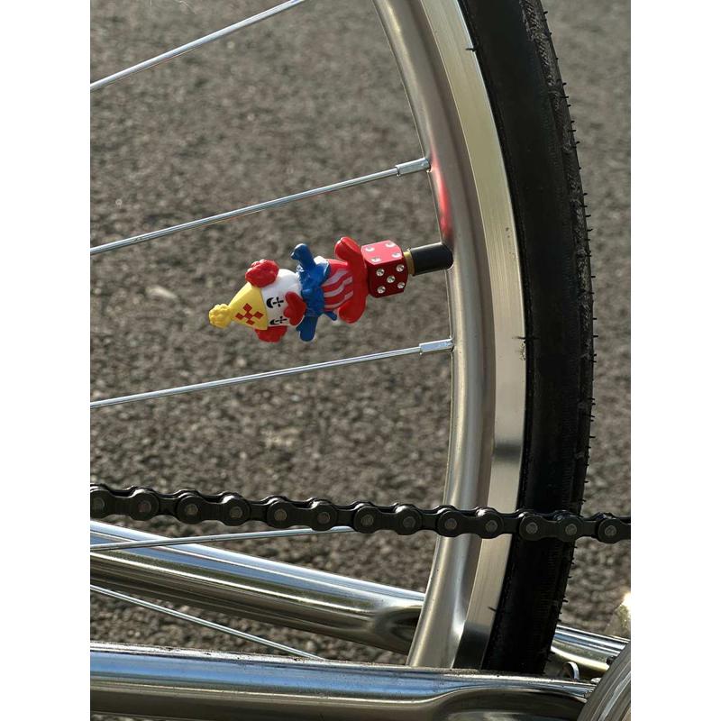 自行车轮胎气门芯配件小丑骰子气帽装饰创意卡通气嘴转换头美嘴