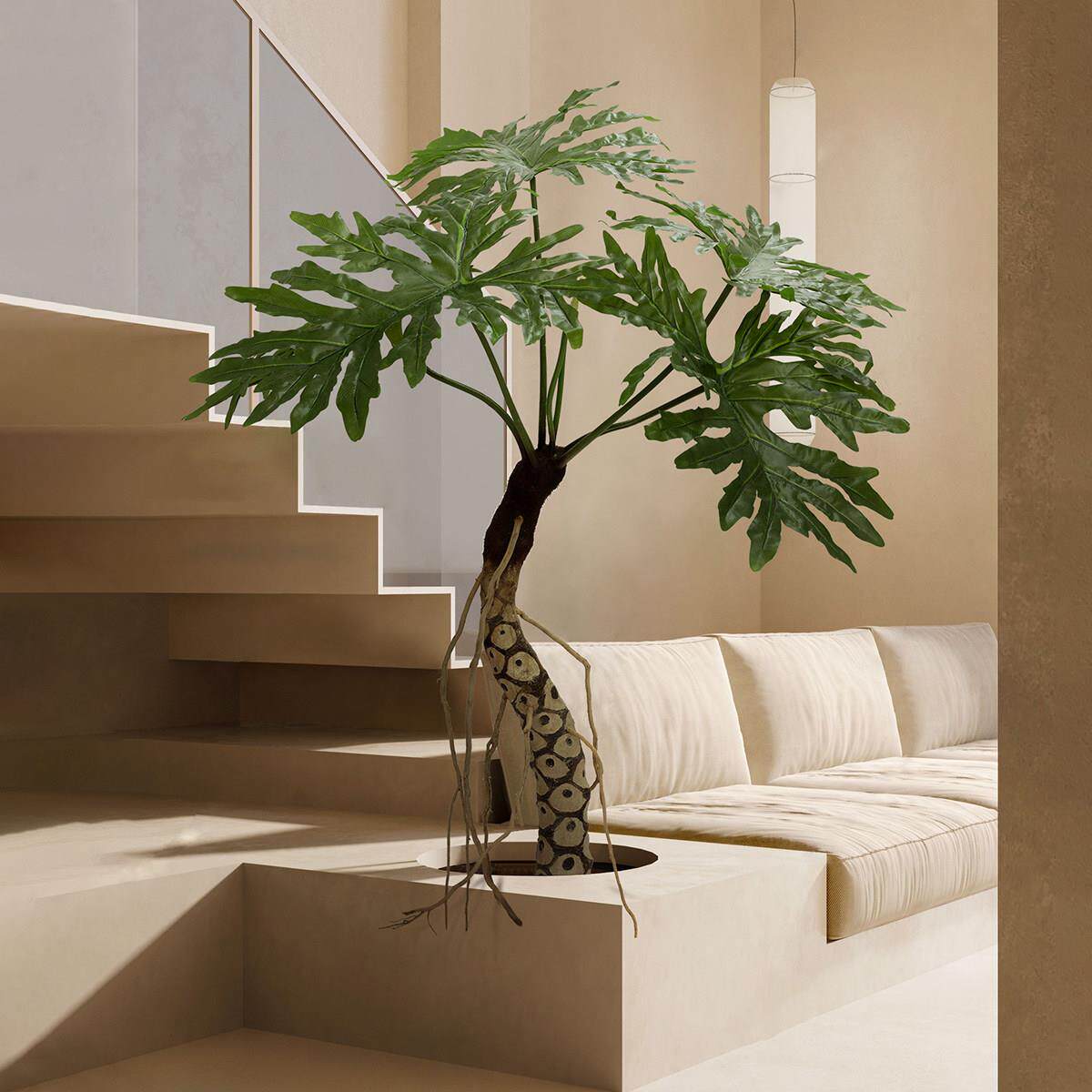 彷真绿植龙鳞春羽龟背植物室内客厅角落氛围感假树落地盆栽大摆件