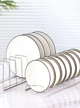 不锈钢碗碟收纳神器盘子台式沥水架家用厨房置物架放碗架碗盘托架