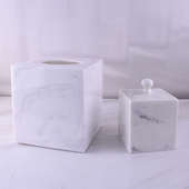 北欧简约客厅纸巾盒收纳抽纸盒大理石纹创意现代时尚 餐巾盒批发