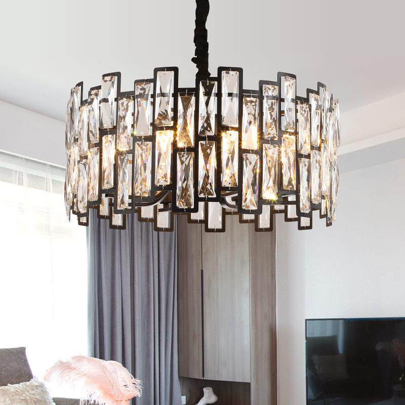 后现代轻奢时尚简约led吸吊两用灯多头水晶线吊灯别墅样板间吊灯