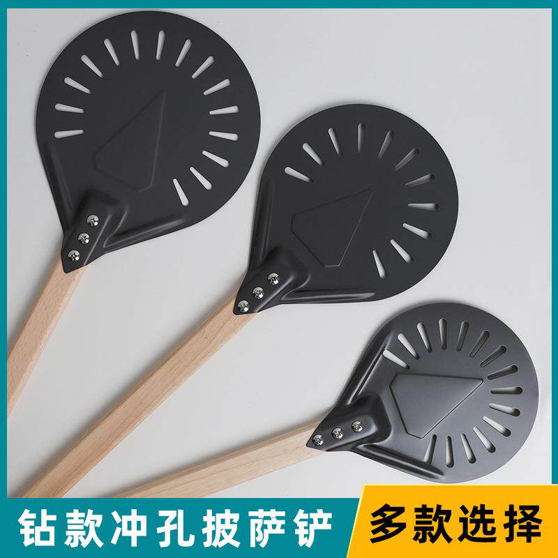 外贸款8寸加厚硬膜不粘披萨铲便携加长手柄烤箱铲烘炉铲木柄910