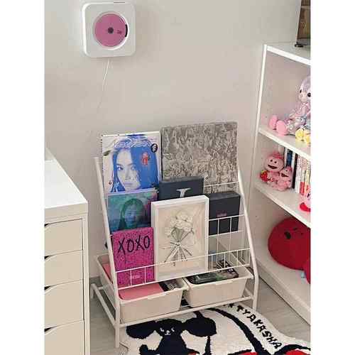 cd专辑黑胶收纳架铁艺阶梯式陈列放置架光碟片光盘盒收藏展示架