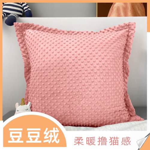 感轻奢绒抱枕床头大靠枕65x65cm不含芯客厅沙发天鹅绒抱枕套