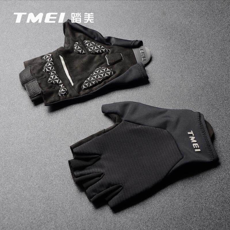 TMEI踏美骑行半指手套夏季薄男女防滑减震公路山地自行车单车装备