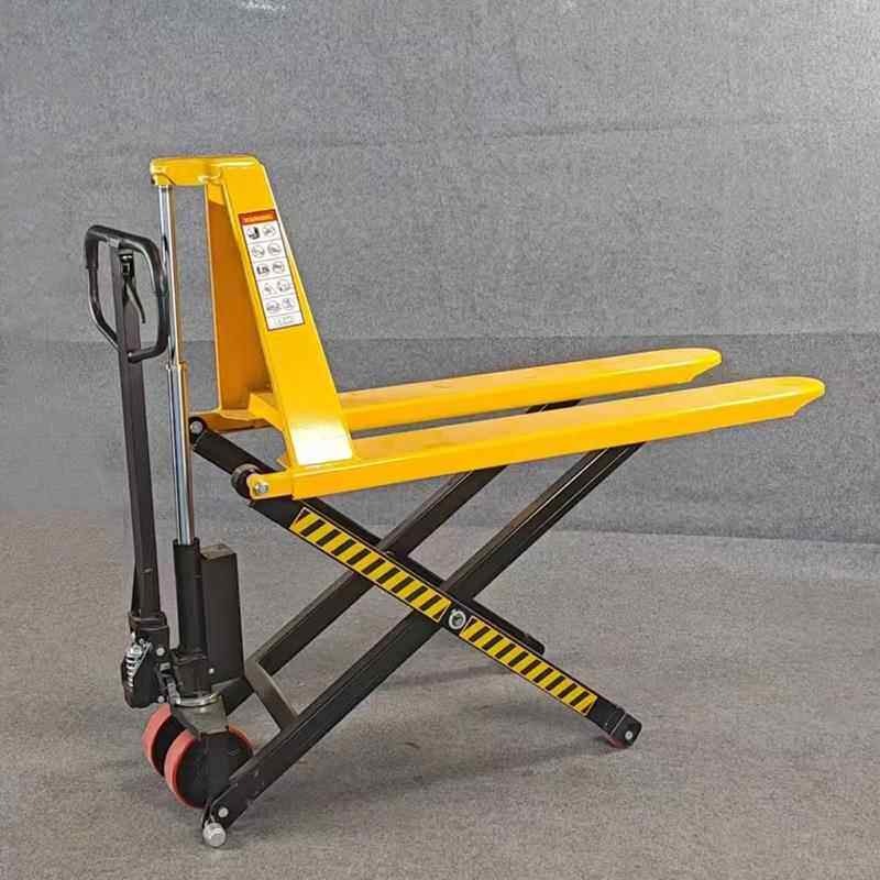 1.5吨手动高升程搬运车升高剪叉式铲车0.8米高起升液压升降叉车