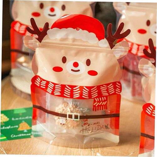 5pcs Christmas Gift Bag For Candy Chocolate Cookie Nougat