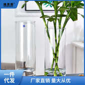 特大号落地花瓶玻璃透明摆件水养富贵竹水竹玫瑰百合插花客厅链衡