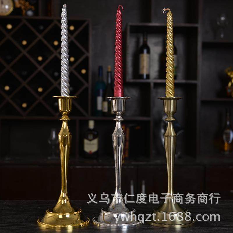 欧式 复古 烛台 单头 蜡烛座 婚庆装饰 摆件 居家金属工艺品 蜡台