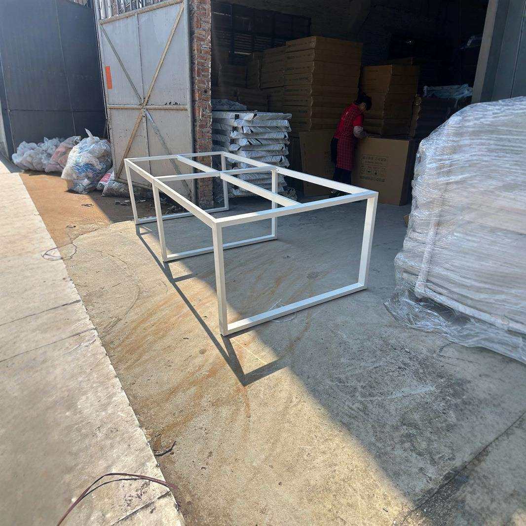 办家具公五金桌脚架培桌腿支架加厚管会议桌腿口字办公桌铁架脚