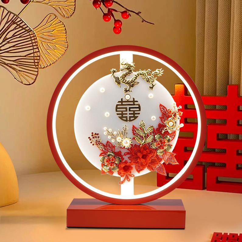 婚庆台灯卧室床头长明灯陪嫁灯创意时尚简约现代温馨浪漫送礼台灯