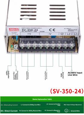 明威/Ac380转Dc5 12V24V开关电源Sv-35/50/10/0150350/00/3000W