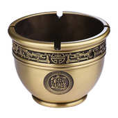 黄铜烟灰缸家用室内客厅茶几办公室复古中式 摆件礼品 烟缸创意个性