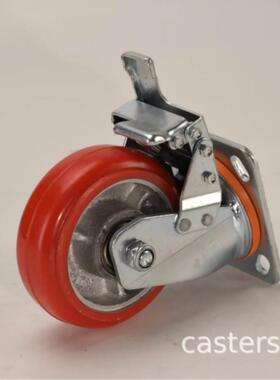 鸿顺通QRV54/56寸带双车铁芯聚氨酯韩式承重轮支刹架4.m/m