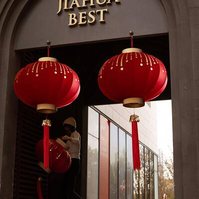 新年大红灯笼阳新款BST026挂饰马年过年春节户台外别墅门口一对装