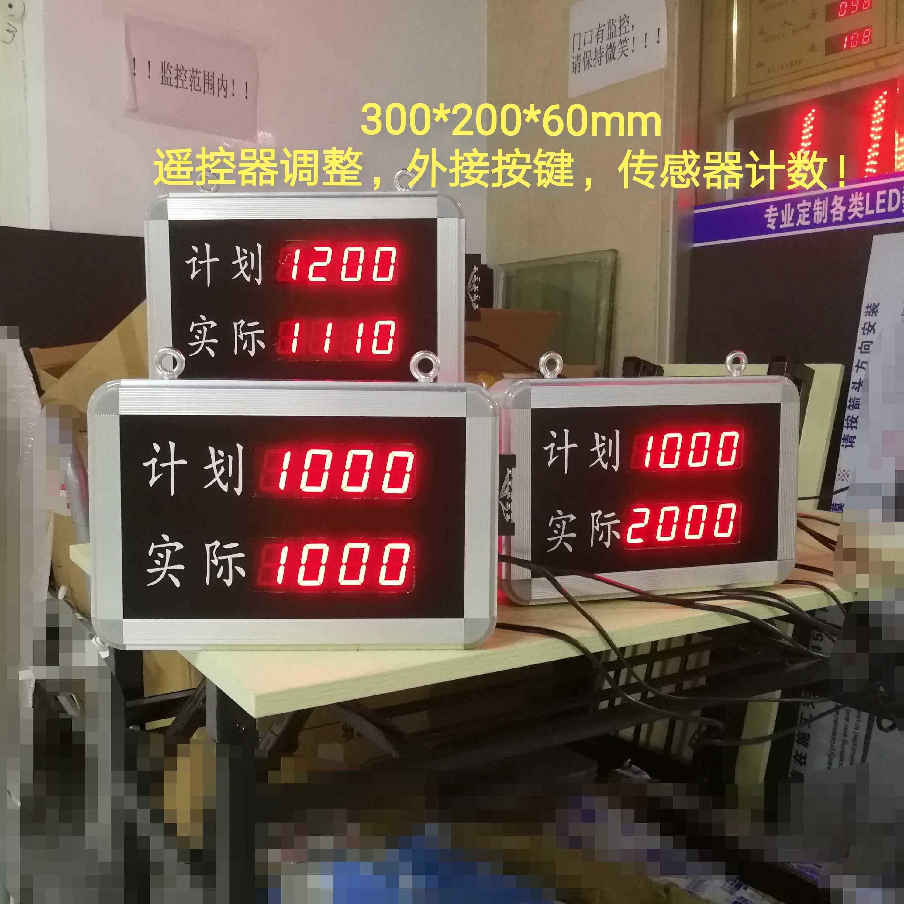 产量计数电子看板RS485通讯生产进度LED码管显示屏光电传感器计数