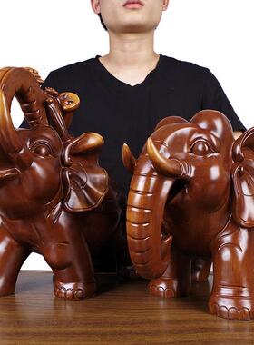 招财大象摆件一对工艺品乔迁开业礼品办公室桌客厅酒柜家居装饰品
