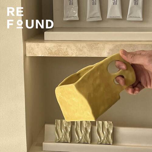 ReFound原创设计不规则手捏陶瓷方形马克杯水杯咖啡杯子小众ins风
