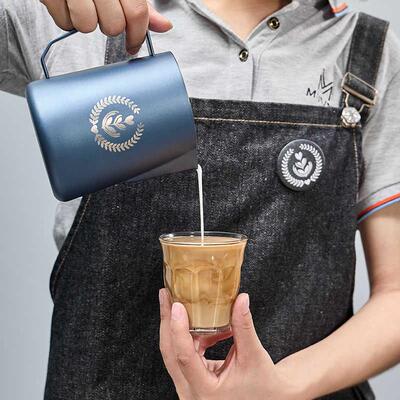 意式咖啡尖嘴拉花杯304不锈钢拉花缸450/600ml打奶泡缸咖啡器具