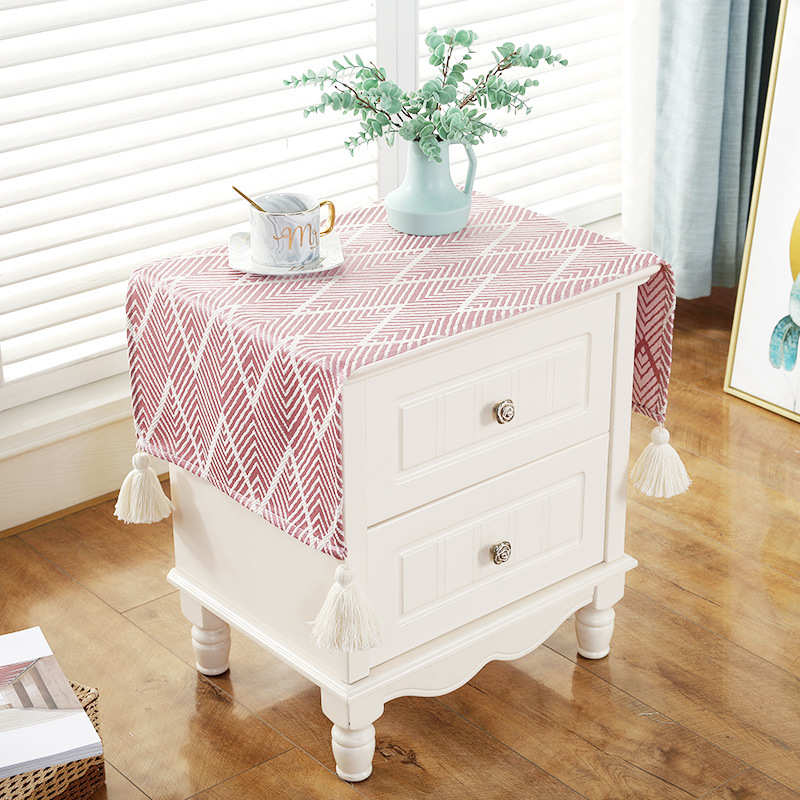 床头柜盖布简约北欧五斗柜盖垫电视柜鞋柜冰箱长方形防尘盖巾方巾
