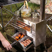 新品 不锈钢多功能烤炉野营取暖柴火炉批发 户外取暖烤箱柴火炉