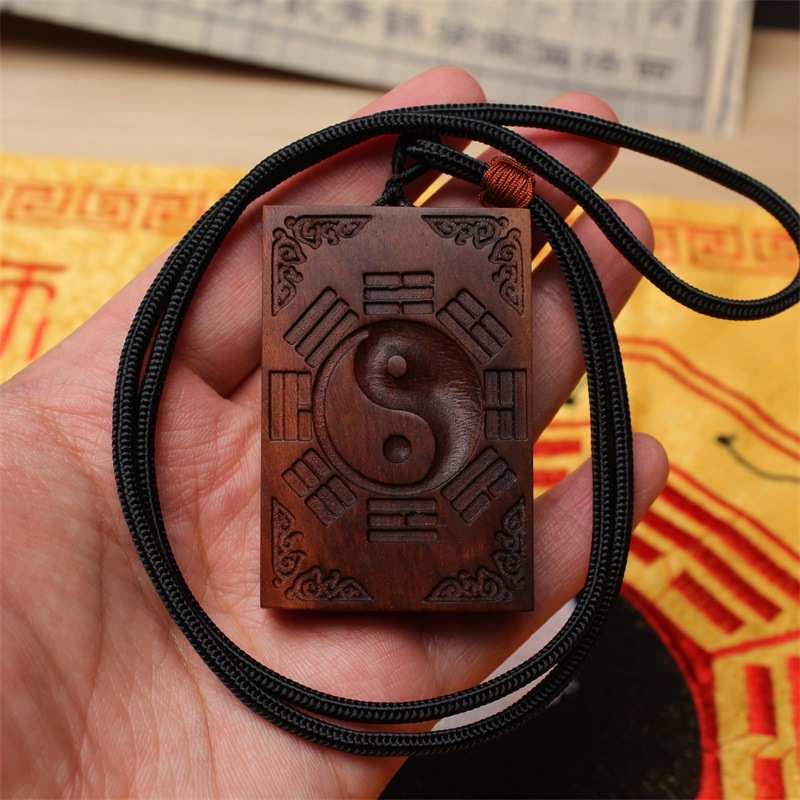 天然雷击枣木雕刻金光牌紫薇讳护身无事牌平安吊坠