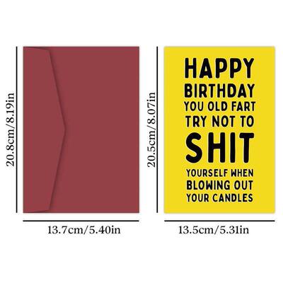 1pcs, Funny Happy Birthday Card,Anniversary Year Old Card,Ha