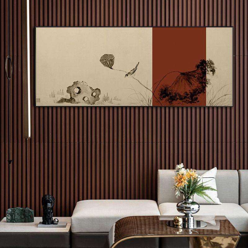 十年工厂新中式禅意装饰画莲蓬挂画茶室书房国画客厅沙发卧室名画