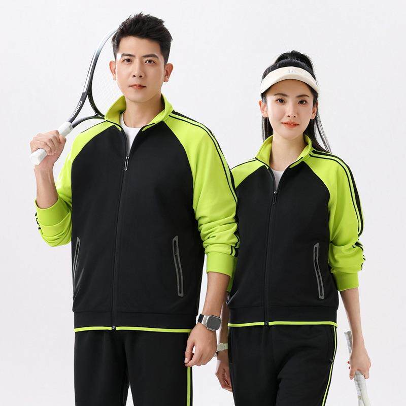 春秋季男女团服套装韩版时尚男女跑步休闲运动服情侣套装可印logo