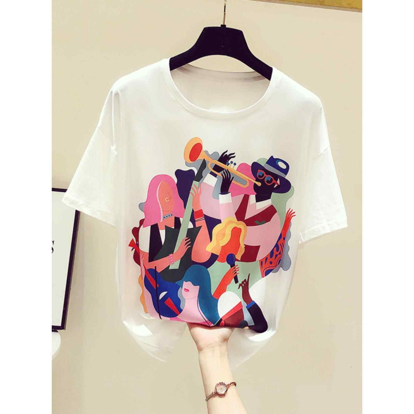 欧洲站冰丝彷真丝短袖T恤女2025年夏季新款设计感小众宽松大码潮